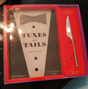 NWT Kate Spade New York Glass Cheese Board w knife